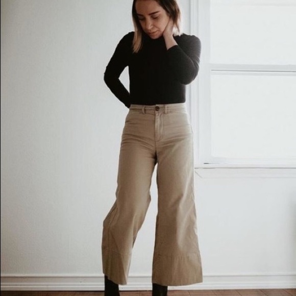 Madewell Pants - Madewell Emmett Wide Leg Crop soft pants TAN